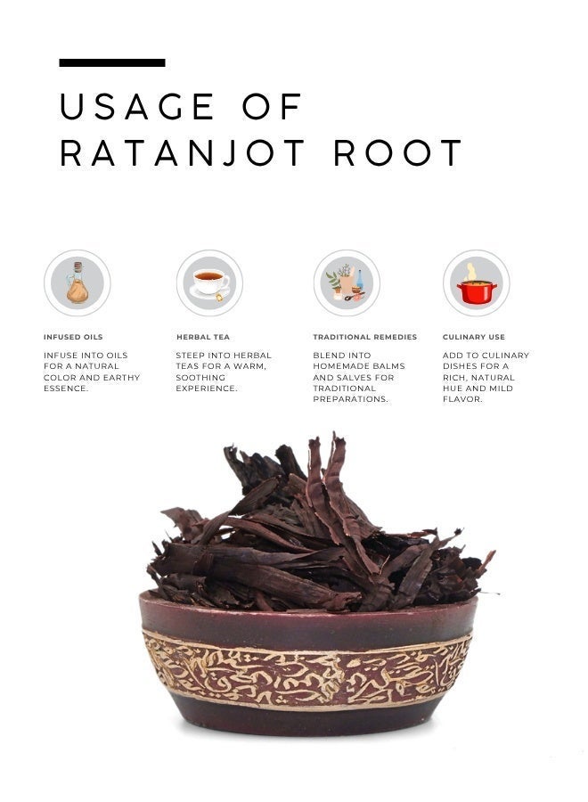 AWAFI MILL Ratanjot Root | Pure Alkanna Tinctoria | Natural Culinary Coloring and Herbal Use | Premium Sun-Dried Quality - 100 g | 3.5 Oz - Image 3